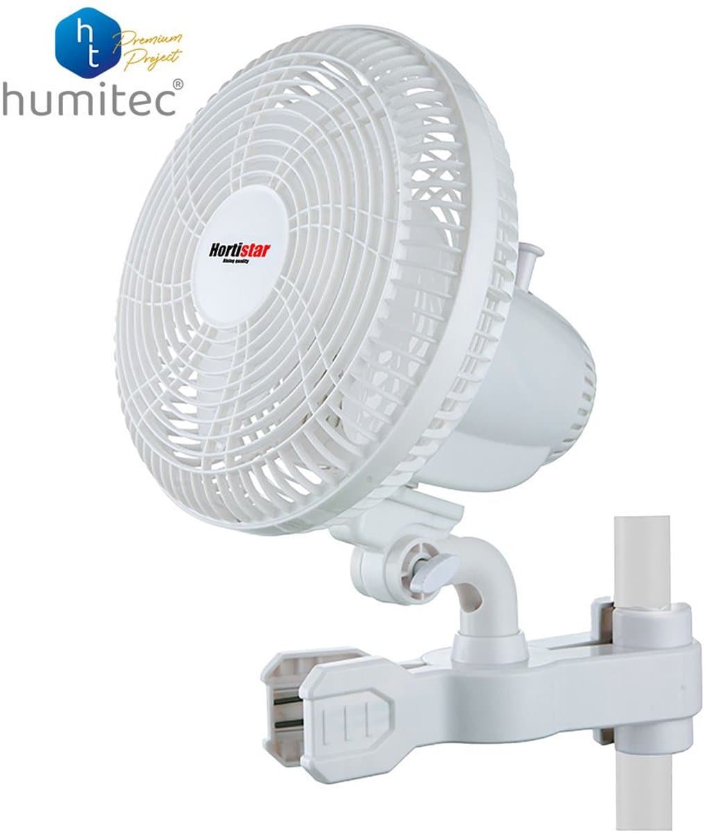 Clipventilator 20cm - 20W - Oscillerend - Ventilator met Klem - 2 Snelheden - Hortistar — afbeelding 1