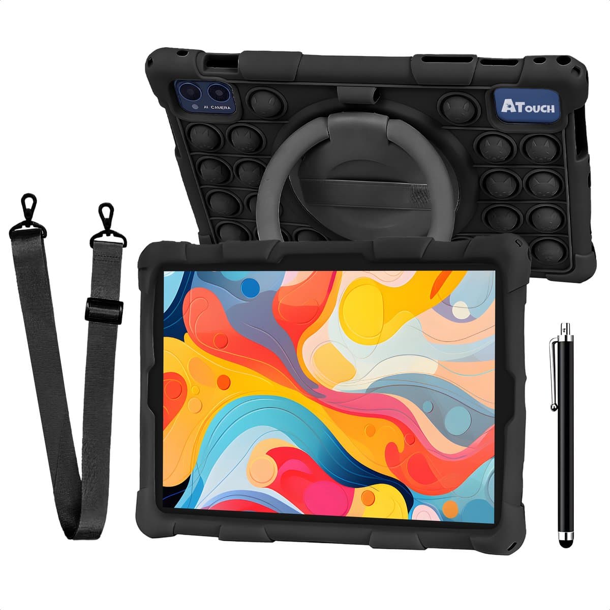 ATouch Kindertablet Tab 10 Pro - Vanaf 3 jaar - Kinder Tablet - 10 Inch - Ouderlijk Toezicht - Tablet Kinderen - 6000 mAh Batterij - Kids Tablet - 128GB+64SD - Octa Core - Zwart — afbeelding 1