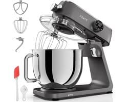 Fentic Keukenmachine 1800W, Keukenrobot met 7l RVS Mengkom, Incl. Menghaak, Garde, Deeghaak en Extra Accessoires, Keukenmixer Met Timer en 10 Snelheden