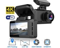 DrPhone Dashcam D07 - 4K - 3840x2160 -Ultra HD - Dashcam – Kijkhoek van 170 ° - Dashboard Camera met Nachtzicht – Wifi
