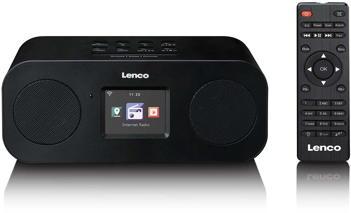 Lenco Internetradio - Stereo Internet Radio met Wifi DAB en FM - Bluetooth 5.3 - Wekkerradio - DIR-121BK - Zwart — afbeelding 1