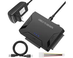 USB 3.0 naar SATA en IDE-adapter met stroomschakelaar voor harde schijven