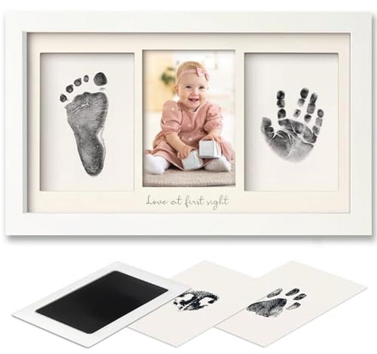 Baby Handprint en Voetafdruk Set met Fotolijst voor Newborns - Gemakkelijke Clean Touch Ink Pad — afbeelding 1