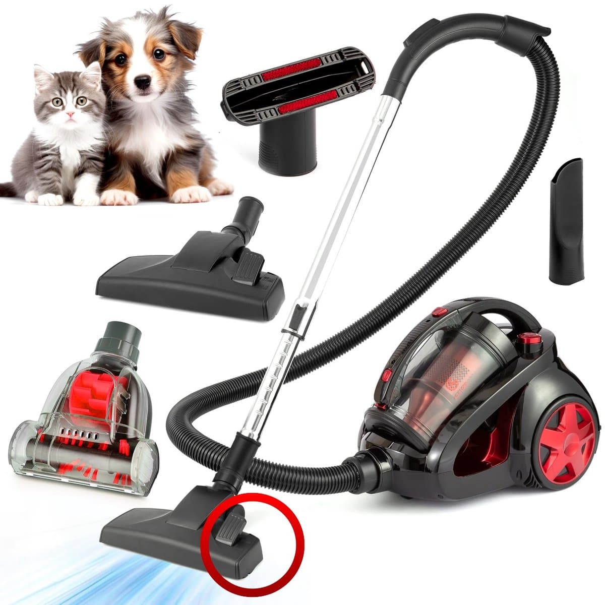 AG3000 Stofzuiger Zonder Zak - Stofzuigers - Dierhaarbestendig -Vacuum Cleaner Zakloos - Geschikt Voor Dierenharen - 900W - Sterke Zuigkracht - Rood — afbeelding 1
