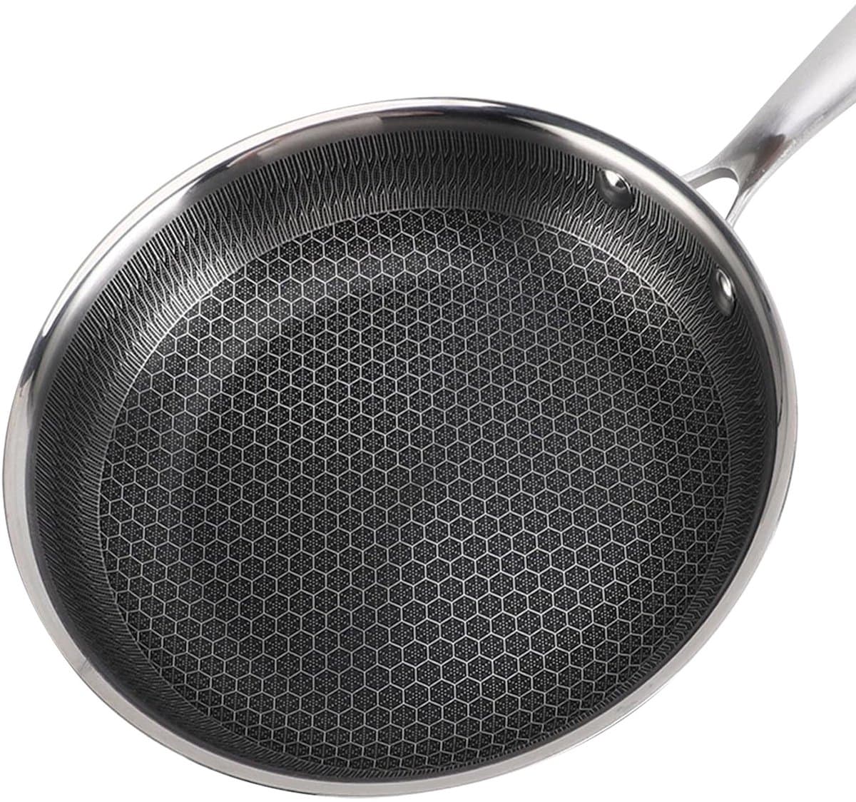 Cheffinger, Koekenpan 28 cm met honingraatcoating en lange handgreep, Zilver — afbeelding 1