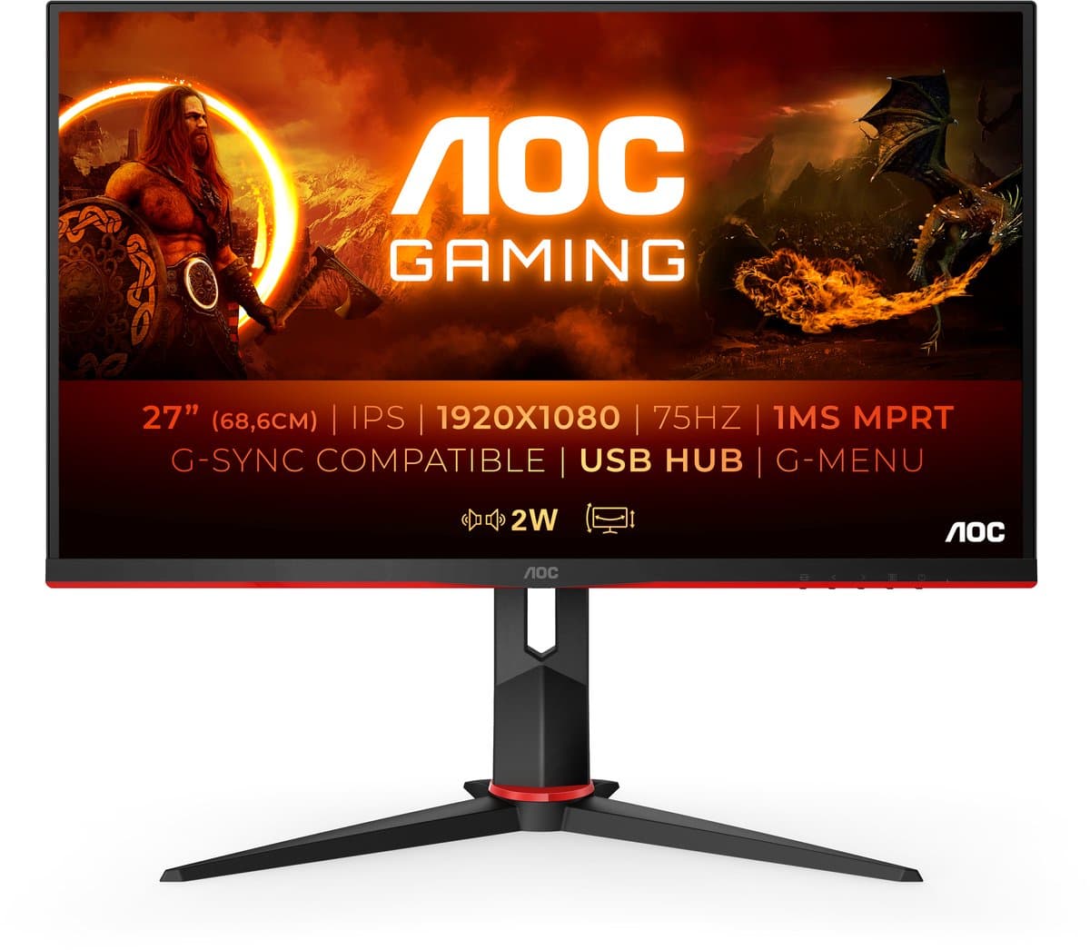 AOC Gaming 27G2U5/BK computer monitor 68,6 cm (27") 1920 x 1080 Pixels Full HD LED Zwart — afbeelding 1