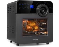 Klarstein AeroVital Cube Chef Heteluchtfriteuse - 1700 W heteluchtfriteuse, Airfryer met touchscreen, 16 programma's, 50-220 °C, 14 L, ca. 10 u tijdvoorkeuze, Roestvrij staal, Zwart