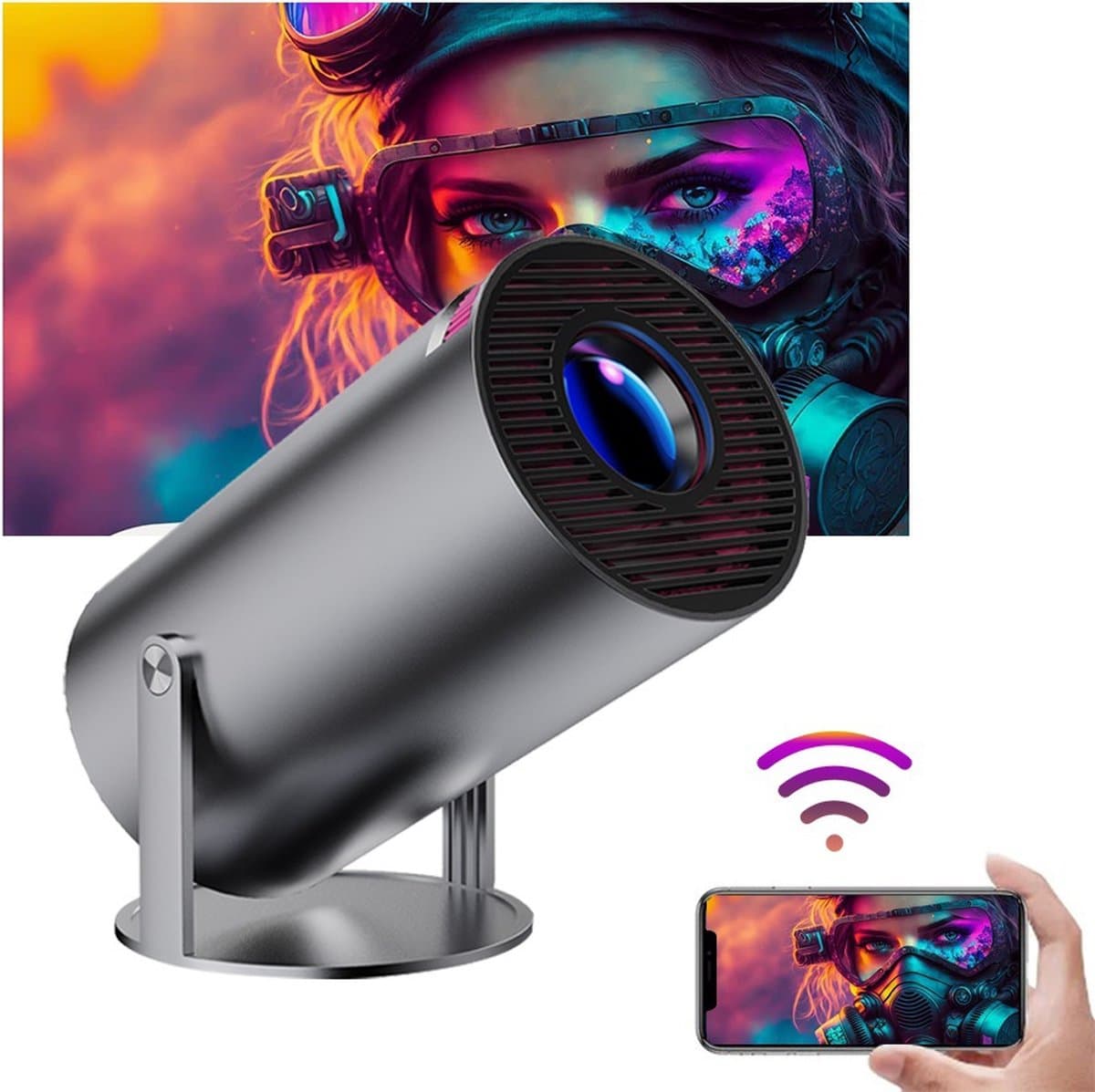 Beamer - Ultieme draagbare Projector - Home Cinema - Ingebouwde speaker - Android - Wifi — afbeelding 1