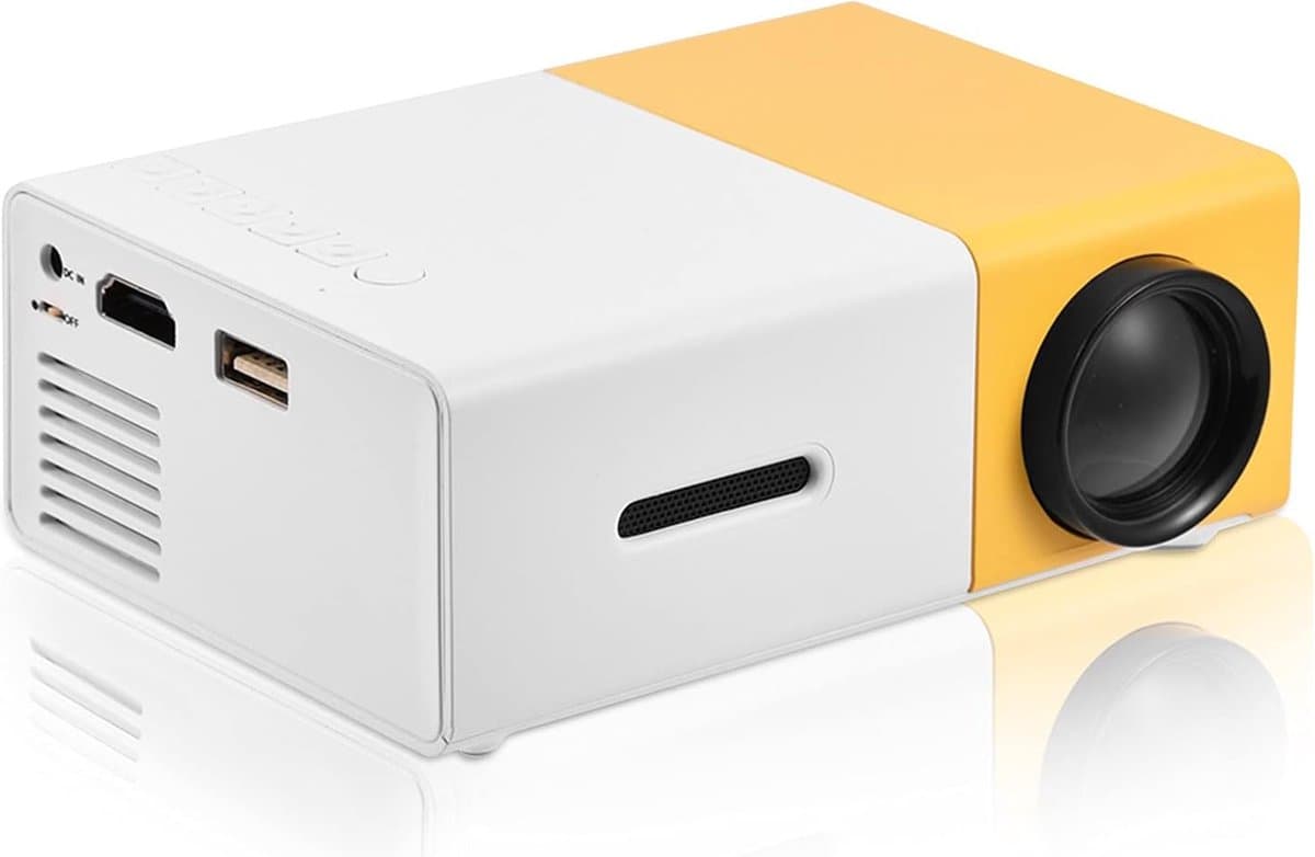 Mini Beamer - Input tot 1080P - Projector - Mini Projector - HDMI - USB - Wit / Geel - Draagbaar - Ingebouwde speaker — afbeelding 1