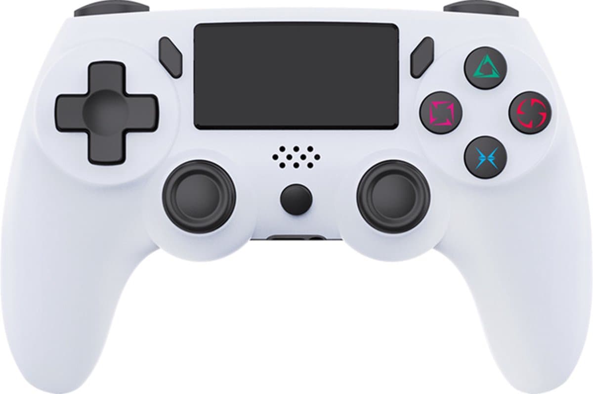 Ntech PS4 Controller Geschikt voor PS4 en PS3 - ps4 game controller Draadloos P47 - Wit - Audio Jack Input - Touch Sensor - Dual Trilmotoren Draadloze Controller — afbeelding 1