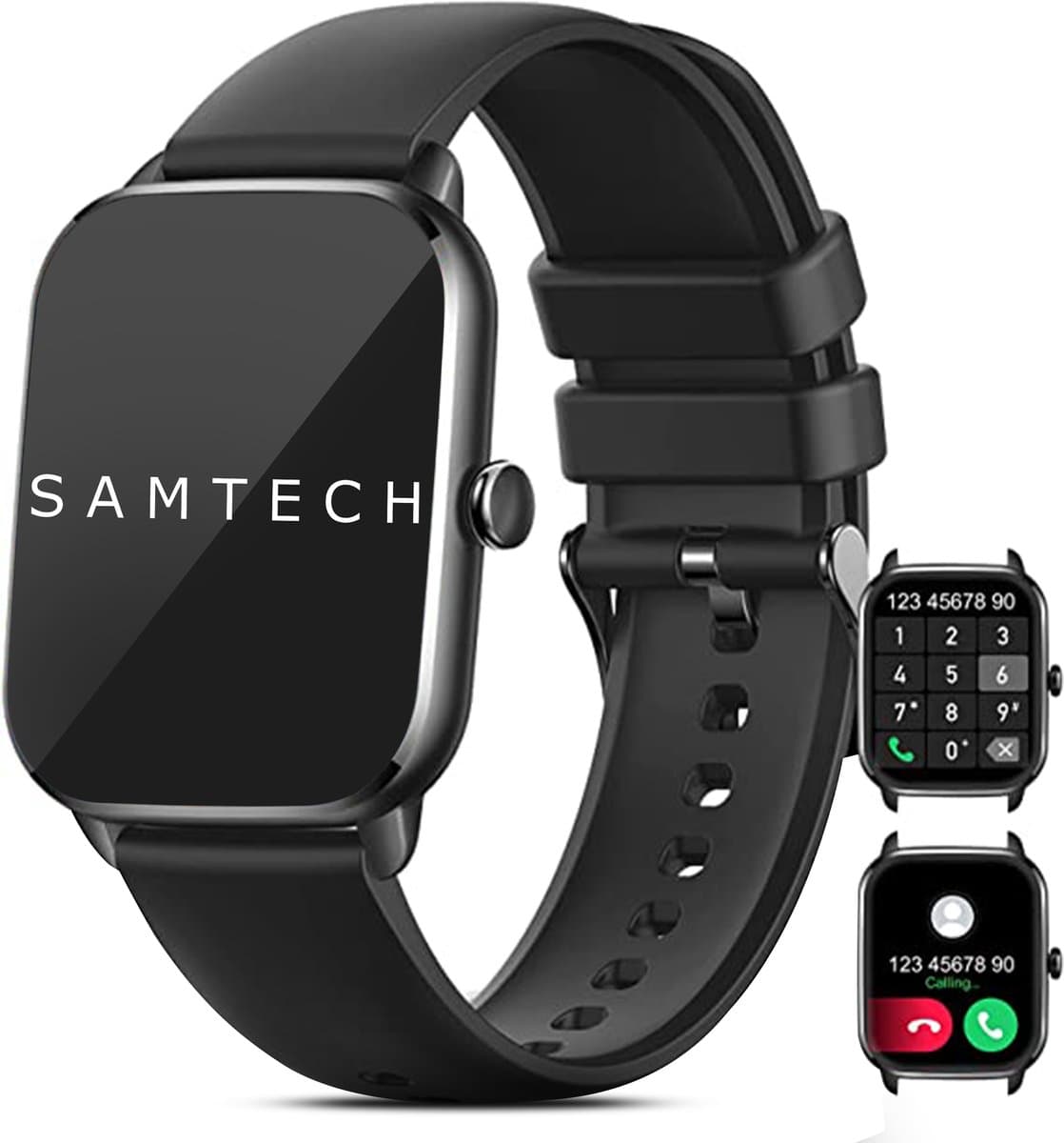 SAMTECH Smartwatch Ultra Thin Pro- Dames & Heren – Sport horloge - Stappenteller, Calorie Teller, Slaap meter, HD – IOS & Android - Zwart — afbeelding 1