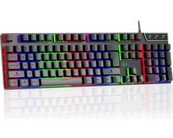 DINTO® Gaming Toetsenbord - Gaming keyboard - Led RGB - QWERTY - Zwart