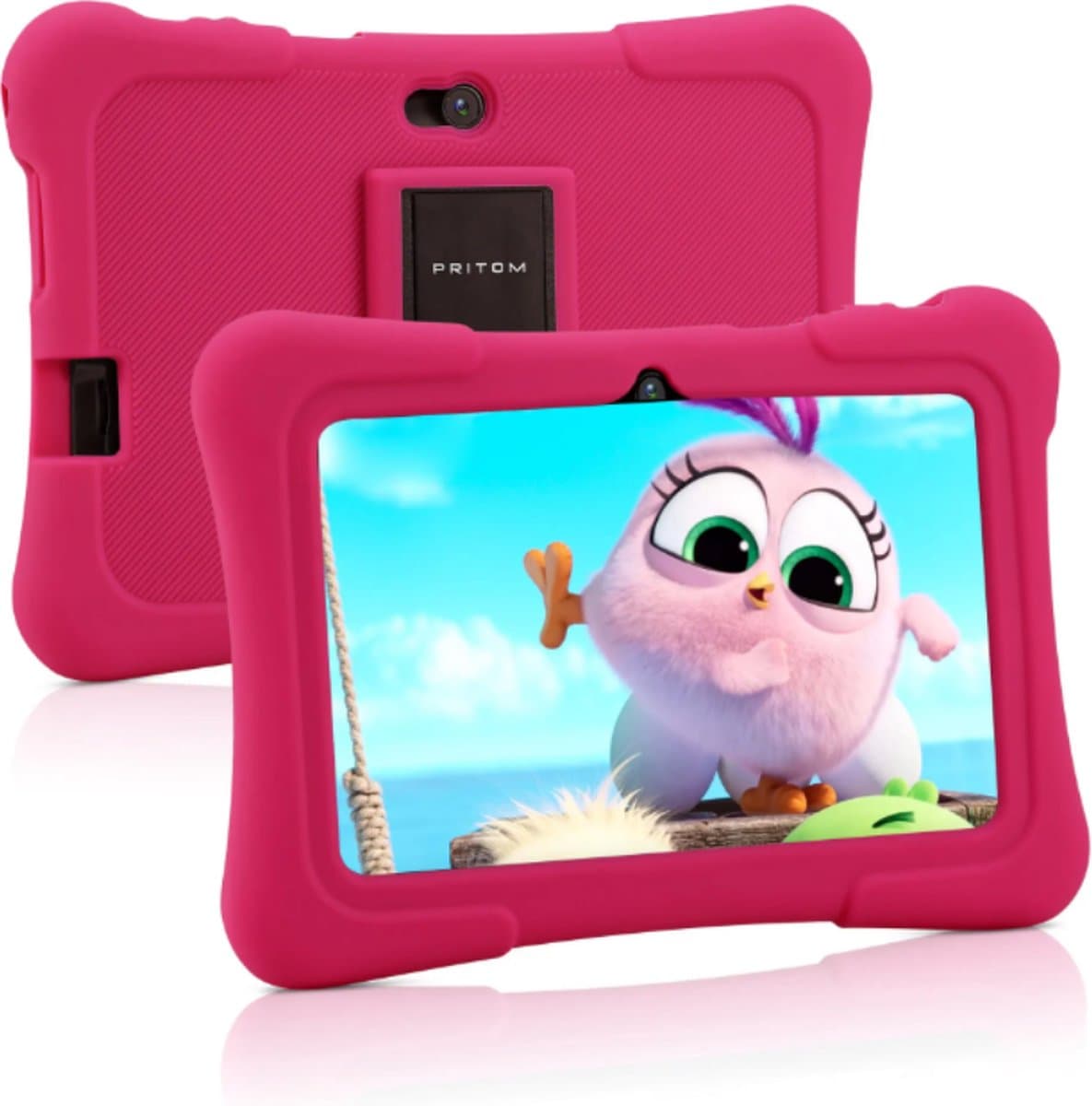 Pritom® Kindertablet – Tablet vanaf 3 jaar – Quad Core Processor - 7 inch Kids Tablet – Andriod 10 – 32 GB – WiFi – Bluetooth – Standaard Educatieve Software Geïnstaleerd – Ontspannend & Leerzaam – Roze — afbeelding 1