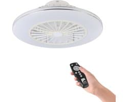 EGLO Lovisca Plafondventilator met lamp - Ø 55 cm - 3 snelheden - Instelbaar wit licht - Dimbaar - AC longer life - Wit/Zilver