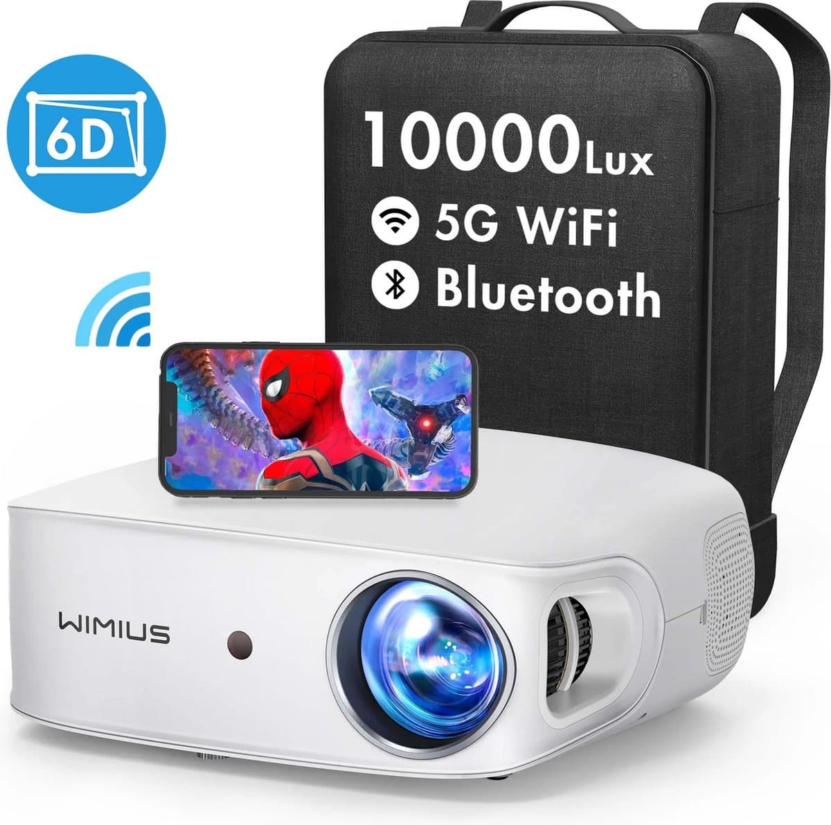 K7 - 5G Wifi - Bluetooth - Projector - Full Hd - Inheemse - 1080P Ondersteuning - 4K Projectoren - 500 - Ansi 6D - Auto Keystone - huis & Outdoor - Video Projector — afbeelding 1