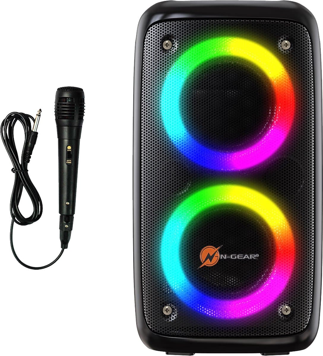 N-GEAR LGP 23M - Draadloze Bluetooth Party Speaker - Karaoke Set - 1 Microfoon - Discoverlichting — afbeelding 1