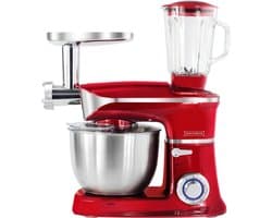 3-in-1 Foodprocessor 1900 Watt met Roestvrijstalen Container en Mixer