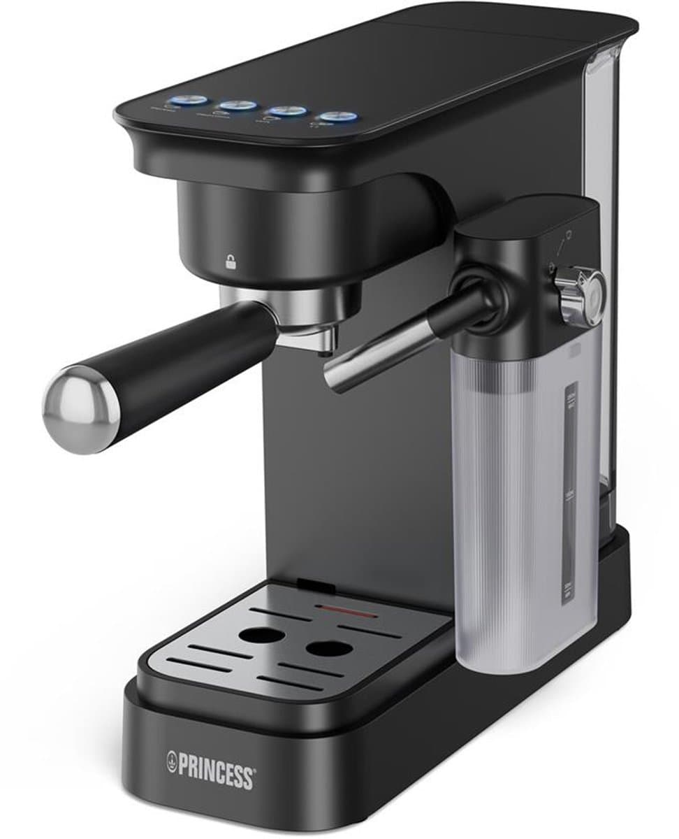 Princess 249422 Espressomachine met Melkopschuimer - Half Automatisch - 20 Bar Pomp - Melkreservoir - Zwart — afbeelding 1