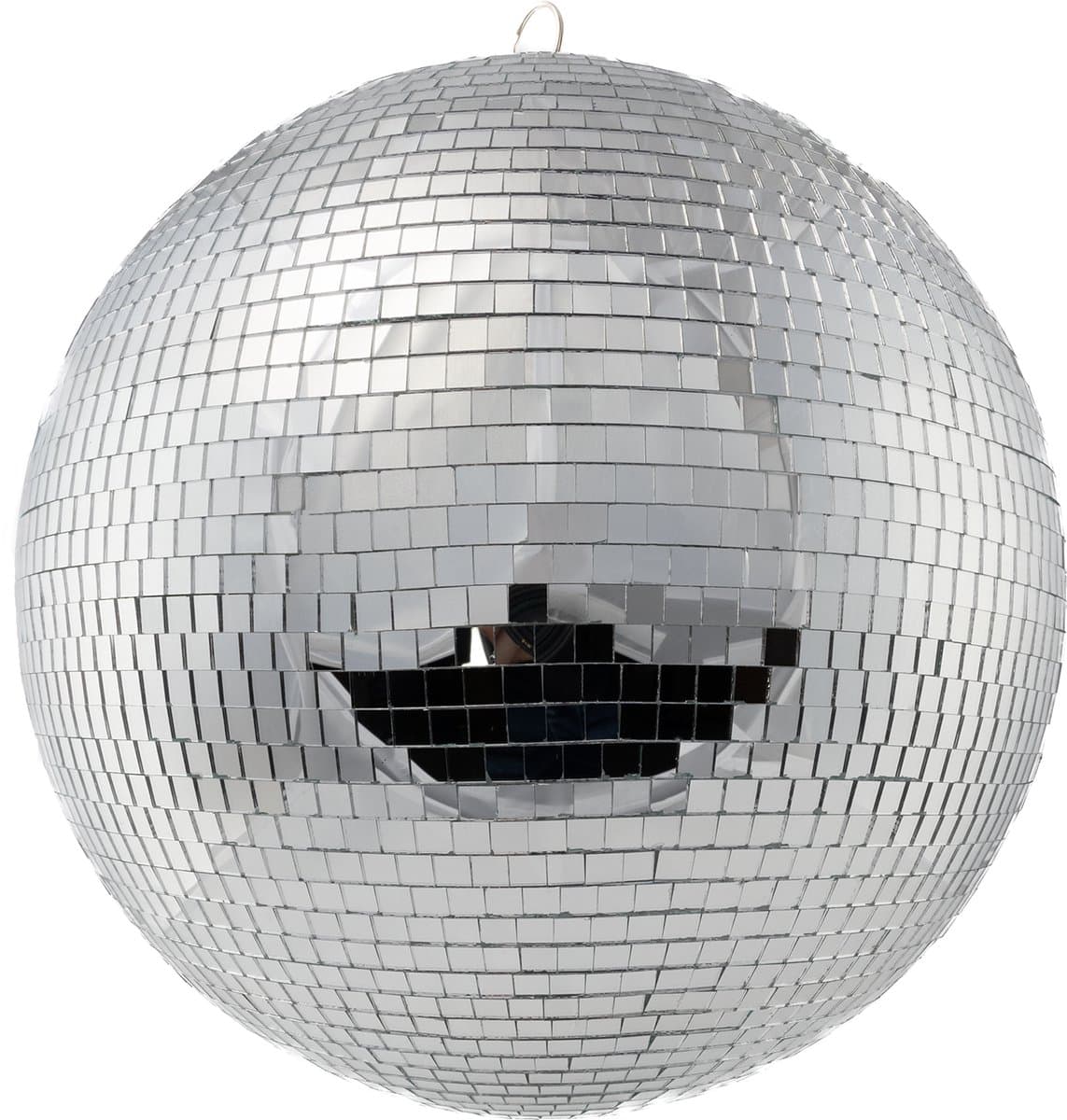 KIMU® Discobal met Motor Ø 50 cm Professioneel - Discobol Groot Zilver Spiegeltjes 10x10mm - Spiegelbol Disco Bal Bol - Feest Feestje Discolamp Decoratie Space Glitters Festival — afbeelding 1