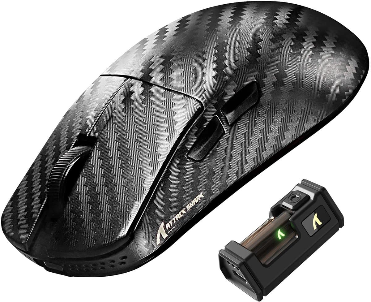 Attack Shark R11 Ultra Draadloze Gaming Muis - Carbon Fiber 49g - 8K Polling Rate - PAW3950MAX Sensor - Oplaadbaar - Carbon — afbeelding 1