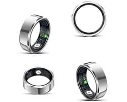 DrPhone RingSense V2 - Smart Ring - Europese ringmaat 67 - IP68 Waterdicht - 24-Uur Hartslagmonitoring – Slaapmonitor – Stappenteller – Mobiele App - Zilver