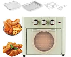 Multifunctionele Oven - Heteluchtoven Airfryer - Thuis Bakken Grillen - 360 Graden Circulatie - 18 Liter Capaciteit - Groen