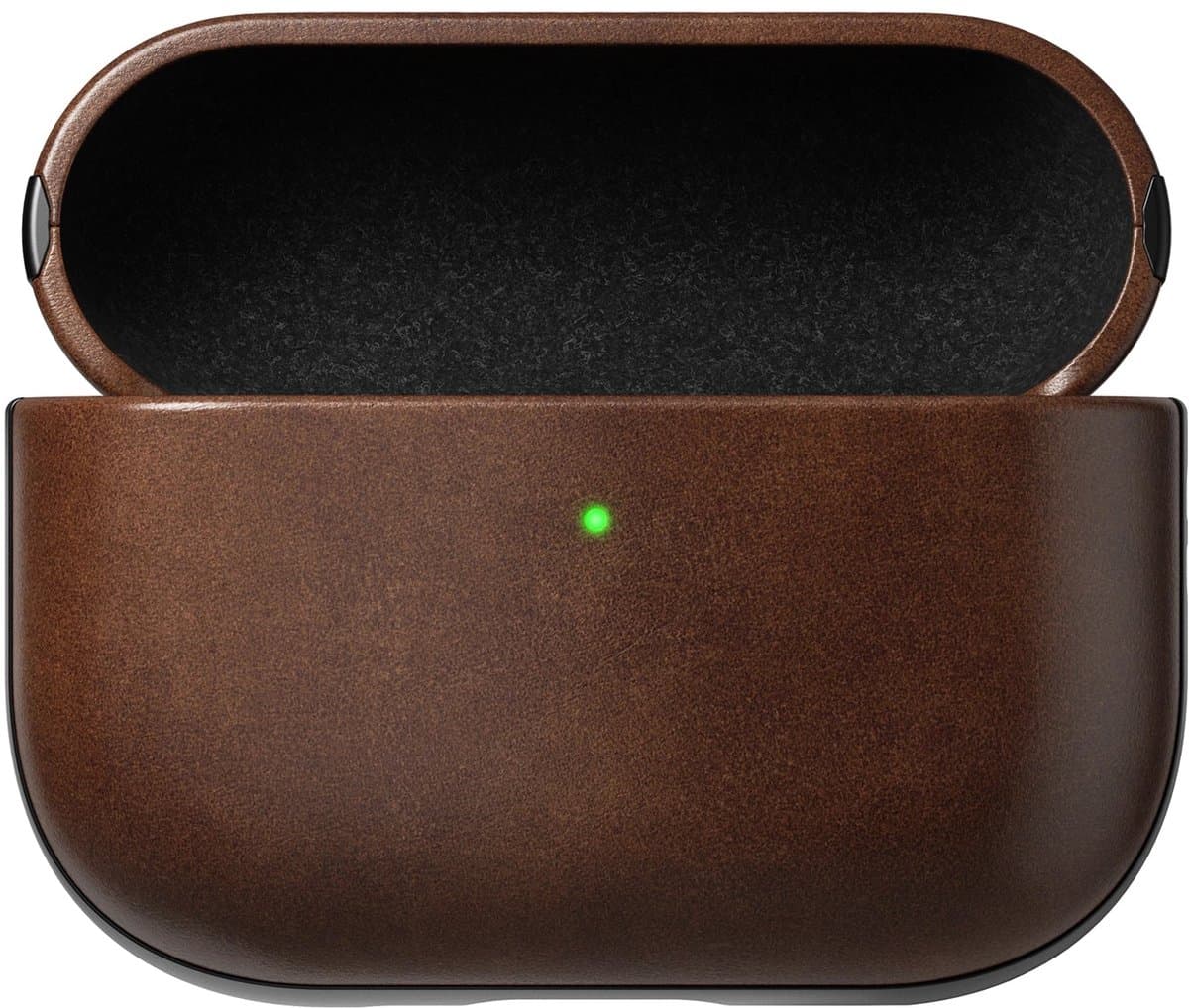 Nomad Modern Lederen Hoesje AirPods Pro 3 – Speciaal Ontworpen voor AirPods Pro (3e Generatie) – Biedt Toegankelijke USB-C Poort – Qi en MagSafe Laadcompatibiliteit - Bruin — afbeelding 1