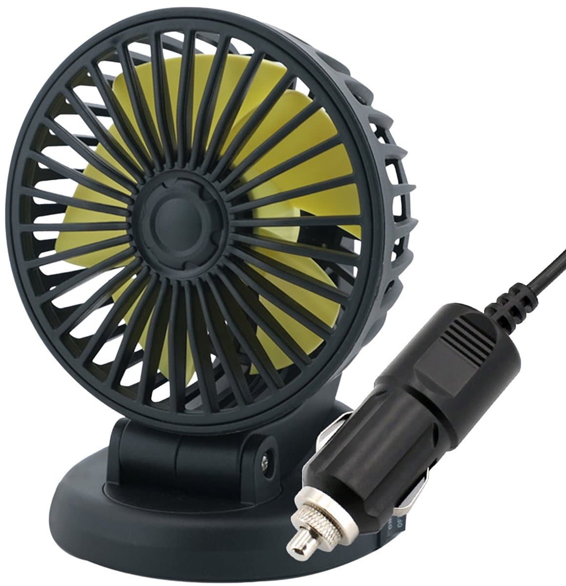 Draagbare elektrische autoventilator van 12V, voor voor in de auto als een twee-in-één ventilator Geschikt voor koeling en ontwaseming. — afbeelding 1