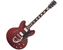 Hartwood Revival Vibrato Semi-akoestische Gitaar, Cherry Red