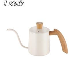 1 stuk - Koffiezetapparaat - Roestvrij staal - Filterkoffiezetapparaat - Gegradueerd - Smalle tuit - Koffieapparatuur - Klein filterkoffiezetapparaat - Geschikt voor het zetten van koffie - 350 ml - Wit