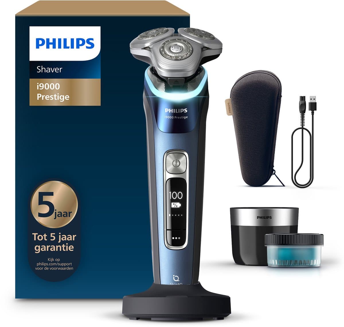 PHILIPS Shaver i9000 Prestige Wet&Dry XP9201/30 Scheerapparaat Blauw — afbeelding 1