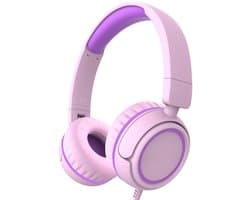 StayPowered Koptelefoon - Veilig & Comfortabel voor Kinderen - 85dB Geluidslimiet - Zacht Memory-Schuim - Ergonomisch Ontwerp - Opvouwbaar & Duurzaam - Verstrengelvrij Kabel - Universele Compatibiliteit - Roze - Levering Sneller dan Aangegeven!