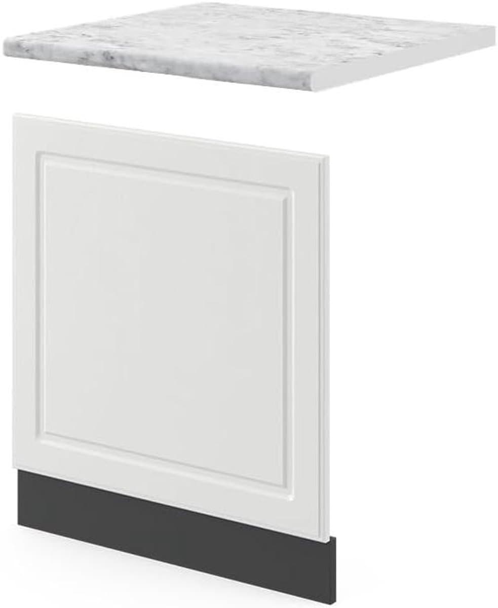 Vaatwasser paneel - Keukenfront Landhuis - Keuken opknappen - Gedeeltelijk geïntegreerd - 60 cm breed - Wit — afbeelding 1