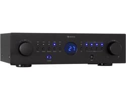 Auna Versterker, HiFi Stereo Mini Versterker, HiFi-versterker met Bass- en Treble-regelaar, 4-kanaals Audioversterker, Stereo Versterker & Luidsprekers met Afstandsbediening & AUX-ingang, AV-receiver - Amplifier - 100W - voor PA - Bluetooth MP3