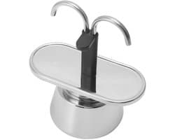 Dailygoods- Moka Pot Mini 2 Kops - RVS Koffiezetapparaat - Koffiepot voor Fornuis - Lichtgewicht en Compact - 100ML Inhoud - Gemakkelijk te Gebruiken - Koffiezetter