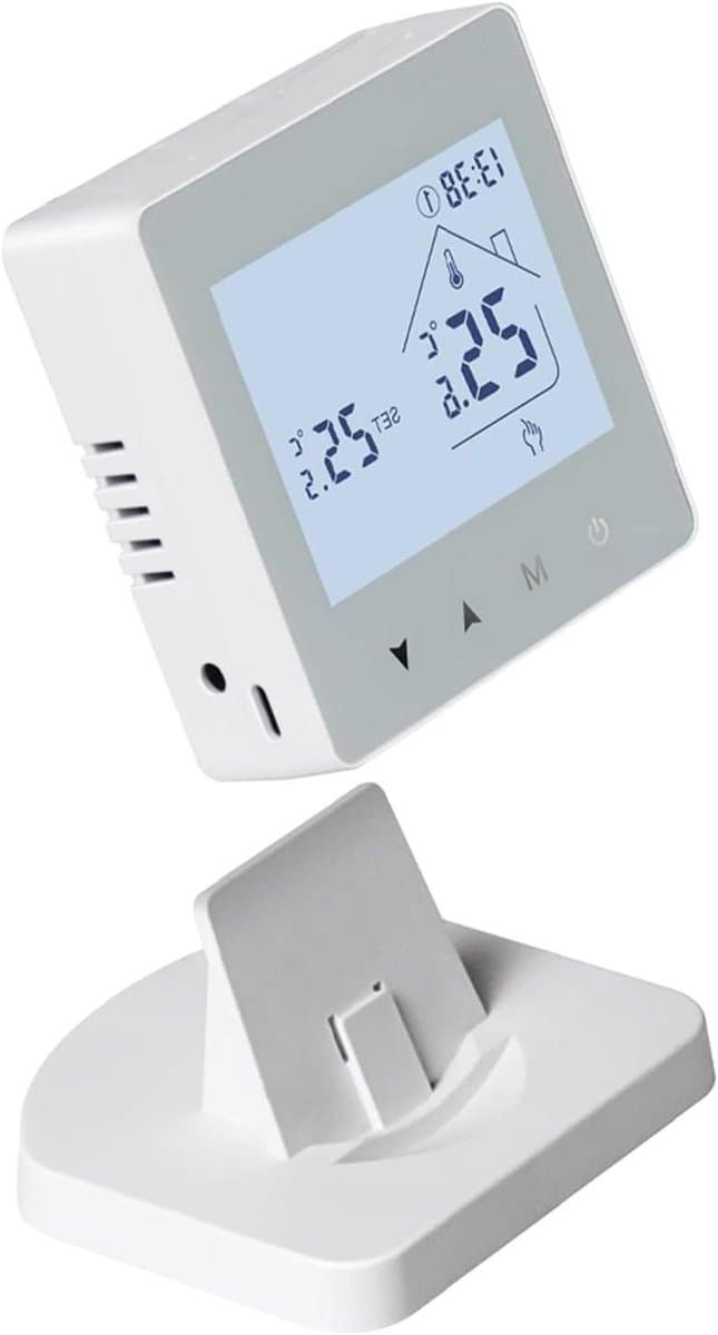 Slimme Thermosta - Verwarming Regelaar - Energie Besparen - App & Voice Bediening - 86x86mm - Wit — afbeelding 1
