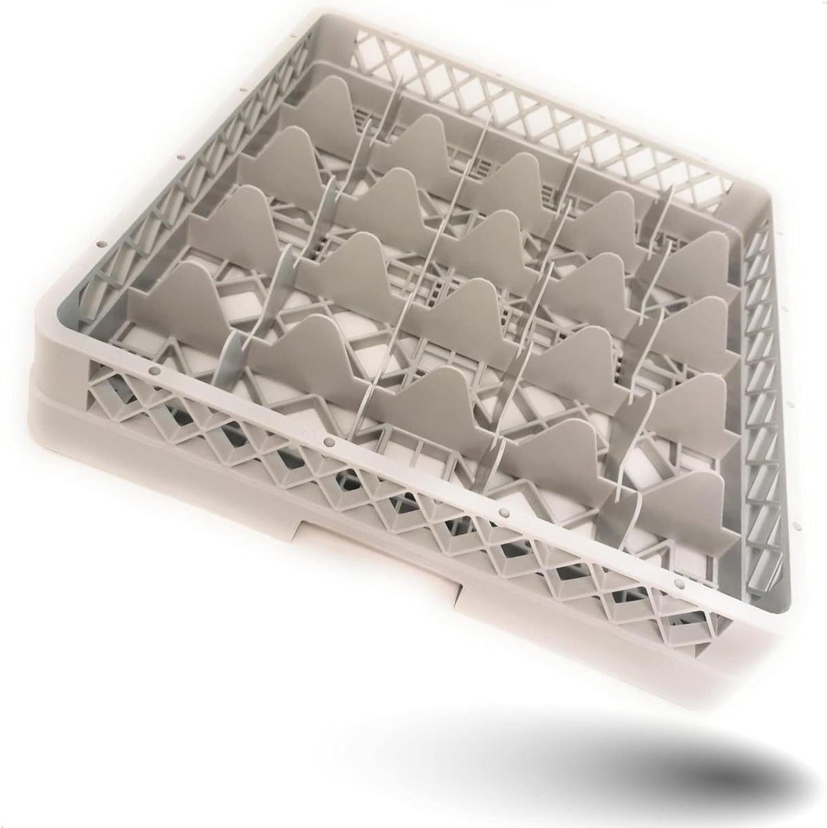 Spoelmand Glazen - Vaatwasser Mand - Horeca Afwas - Stapelbaar Uitbreidbaar - 50 x 50 cm - Antraciet — afbeelding 1