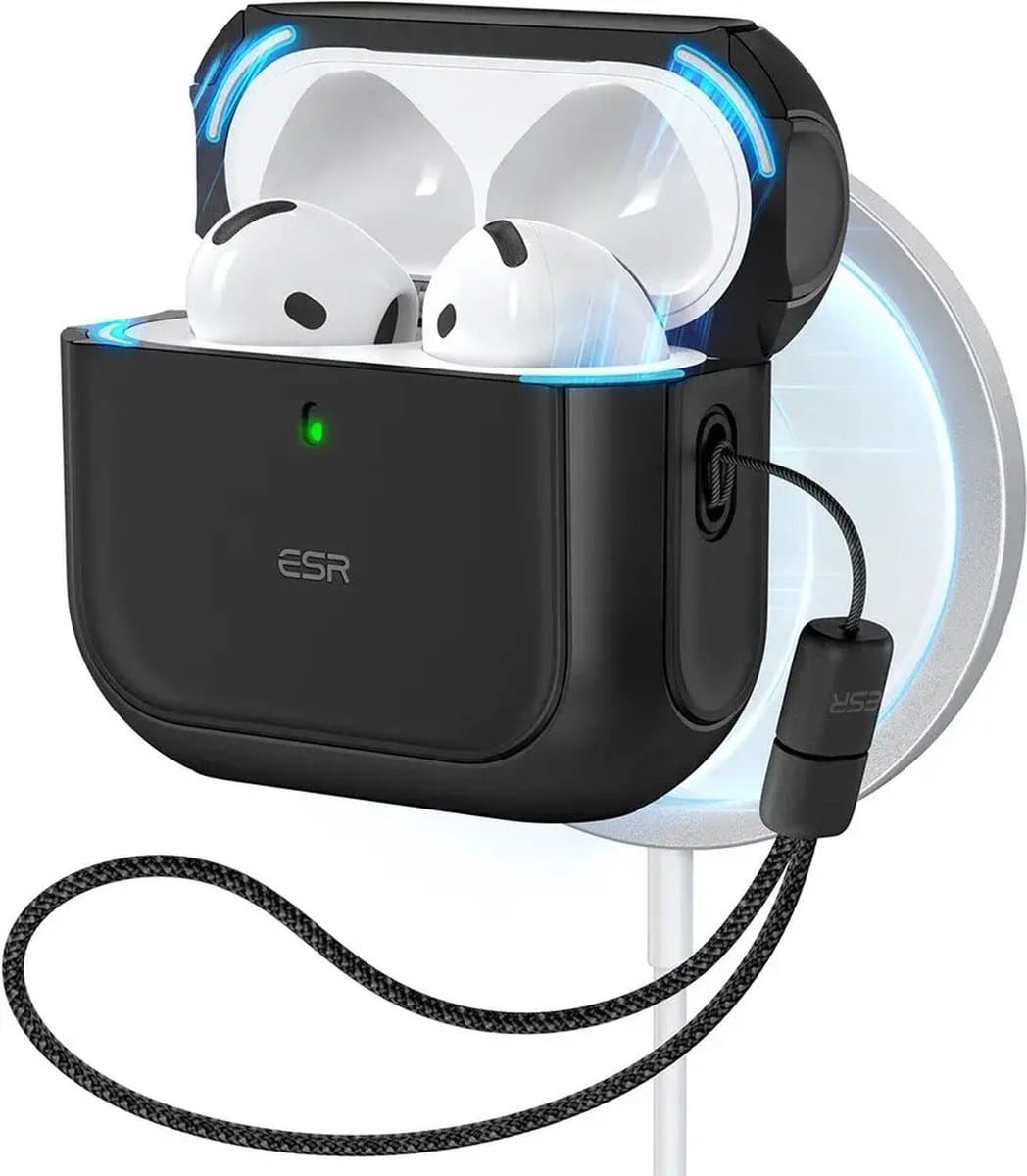 ESR Halolock Orbit Hybrid Hoes Geschikt Voor AirPods 4 (AirPods 4e Generatie) (2024) - Compatibel met MagSafe - Zwart — afbeelding 1
