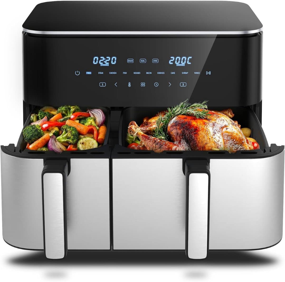 MKSS® Airfryer XXL - Dubbele Mand Airfryer — afbeelding 1