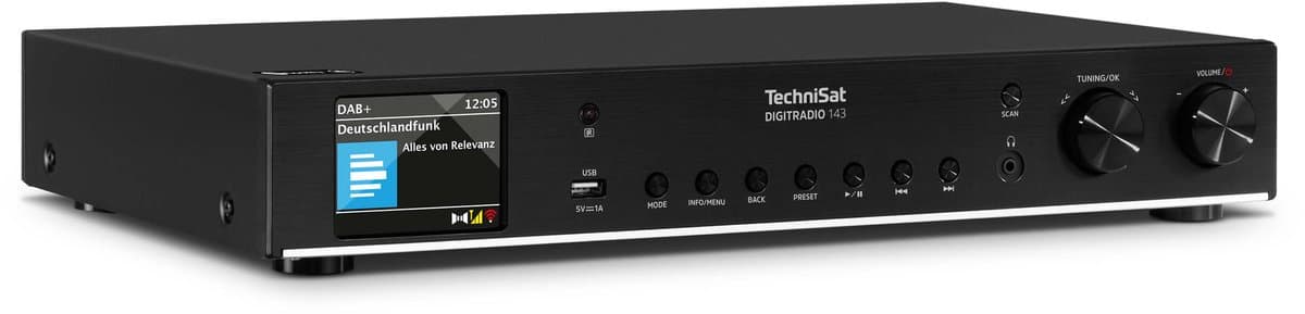 TechniSat DIGITRADIO 143 (V3) - HiFi tuner internetradio (DAB+ digitale radio, Bluetooth audio streaming, Spotify Connect, werpantenne, afstandsbediening, breedte 43,5 cm) — afbeelding 1