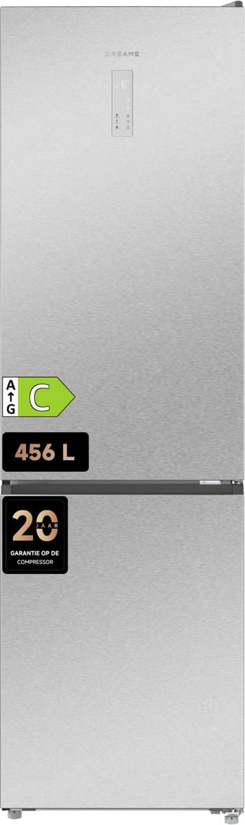 Dreame Mega Pro Koelkast 456L - 201 CM - No Frost - Energieklasse C - FreshFlex Multi-Moduszone - AeroFresh Purificatie - Inox Look - Vrijstaand — afbeelding 1