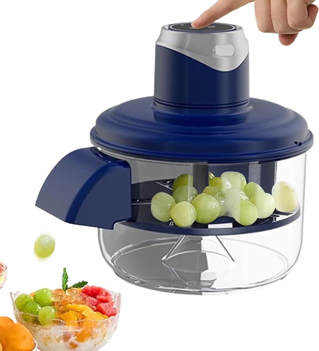 Elektrische Schilmachine - Automatische Dunschiller - Snel Fruit Bereiden - Duurzaam ABS Roestvrij Staal - 20 x 22 cm - Blauw — afbeelding 1