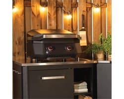 Gas Plancha Grill 61x65x44 cm – G-500 5kW BBQ met 2 U-vormige Branders, LED Ontsteking, Thermometer & 535x418 mm Grilloppervlak – HomebyNicole