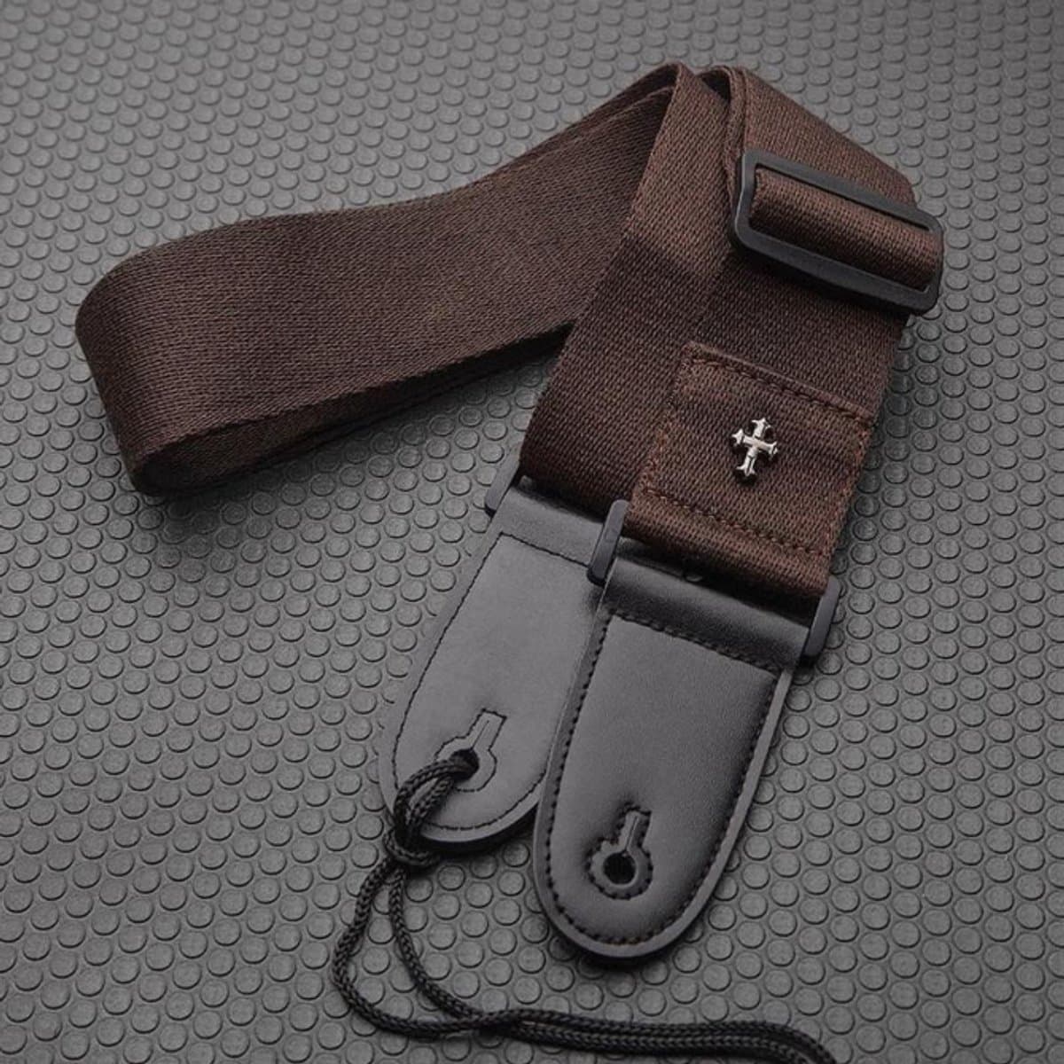 Gitaarband voor Acoustische - Electrische of Bas gitaar - Guitar Strap - met plectrumhouder - Bruin - 90 - 155 cm — afbeelding 1