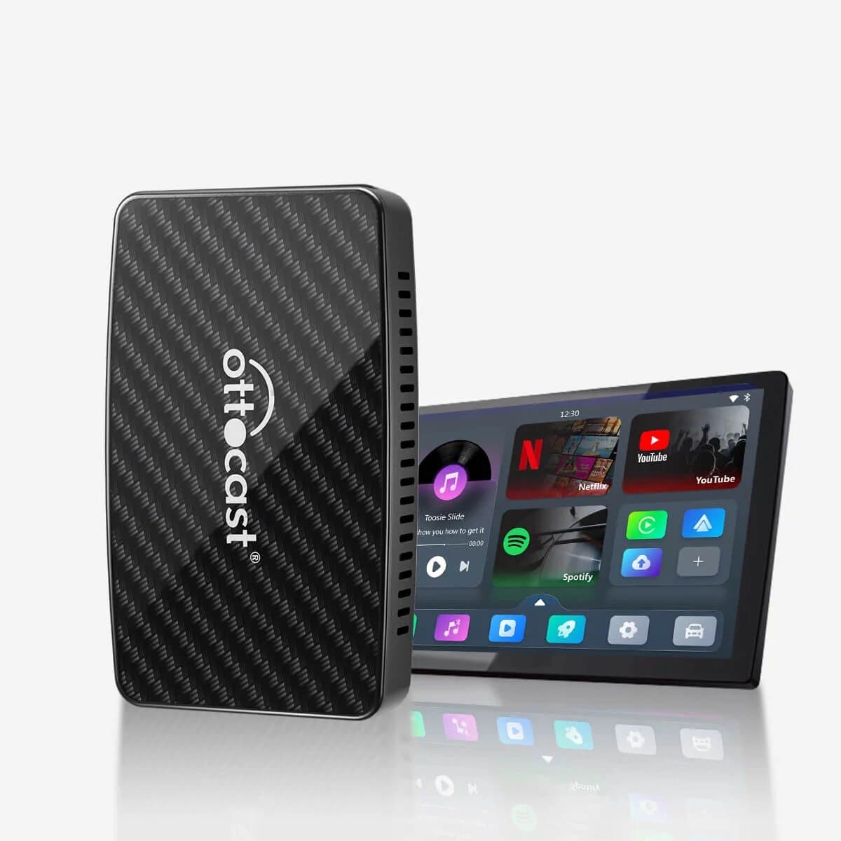 Ottocast Play2Video Pro - Draadloze CarPlay & Android Auto Adapter - All-in-One Multimedia - USB A/C - Android 12 - Netflix/YouTube — afbeelding 1