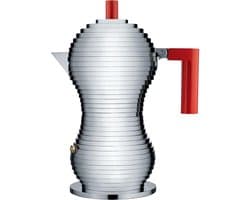 Alessi Percolator Pulcina - MDL02/3 R - Rood - 3 kops - door Michele De Lucchi