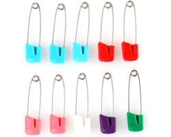 Multicolor veiligheidsspelden, 10st ambachtelijke naaien veiligheidsspelden Hold Locking Baby Kids jurk doek luier luier, kleur multifunctionele baby veiligheidsspeld