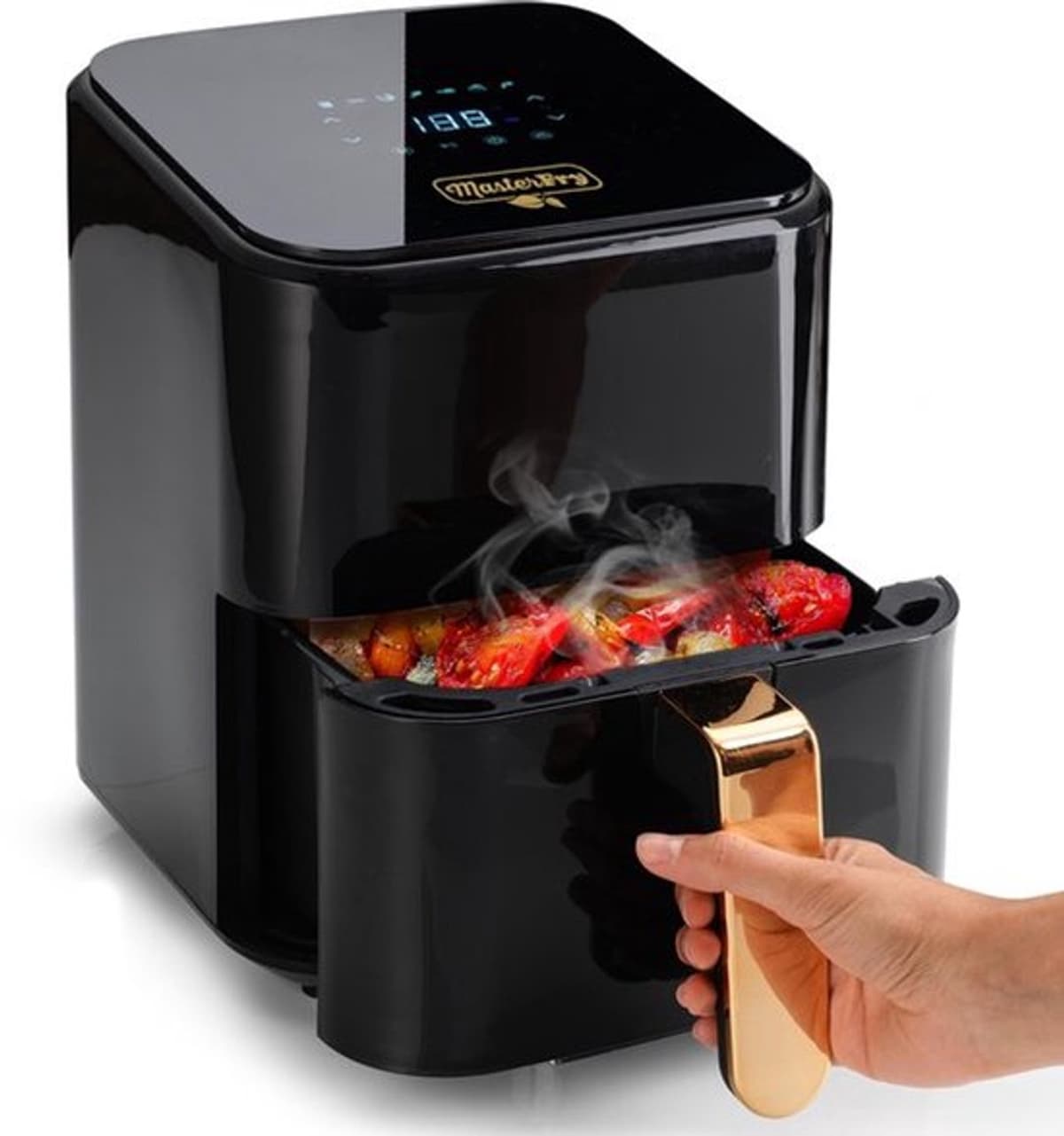 Gezonde luchtfriteuse olievrij supercompact, grote capaciteit 7 menu's functie oven: braden en gebak energiebesparing airfrying in elegant design eenvoudige reiniging 99 € 013900141 — afbeelding 1