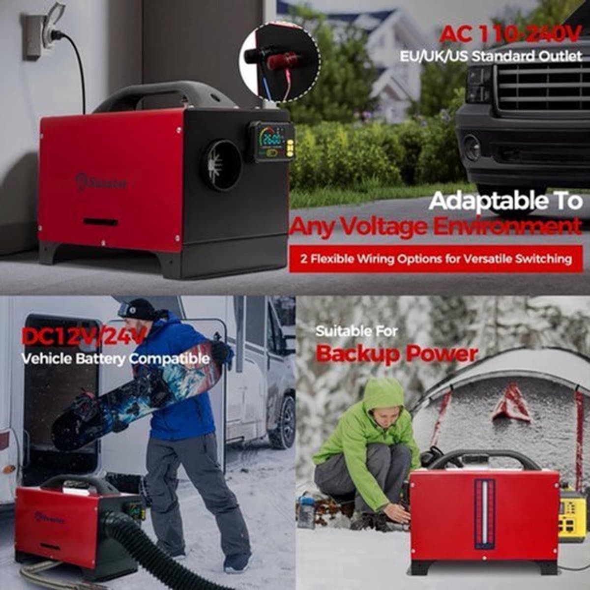 Dieselverwarmer – Camperverwarmer – Bootverwarmer – Garageverwarmer – 8 kW Vermogen – Bluetooth Bediening – Laag Brandstofverbruik — afbeelding 1