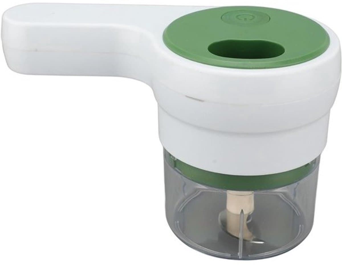 Elektrische Groentehakker - Keukenmachine Mini - Snel Ingrediënten Snijden - Draadloos Oplaadbaar - 19x13x11 cm - Wit — afbeelding 1